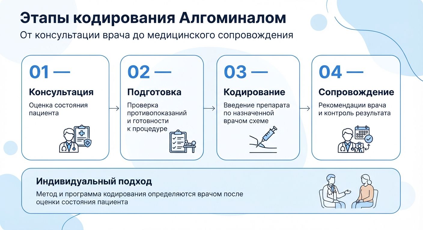 Кодирование препаратом «Алгоминал» в Угличе инфографика